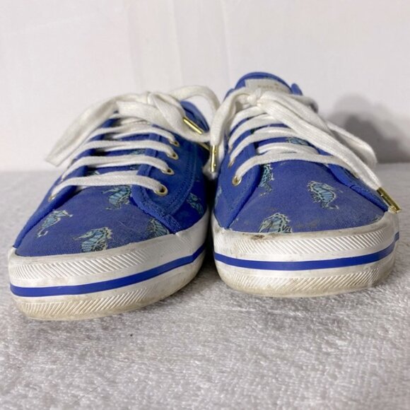 Keds For Kate Spade Blue Seahorse Lace Up Low Top Sneakers 10 - Picture 11 of 12